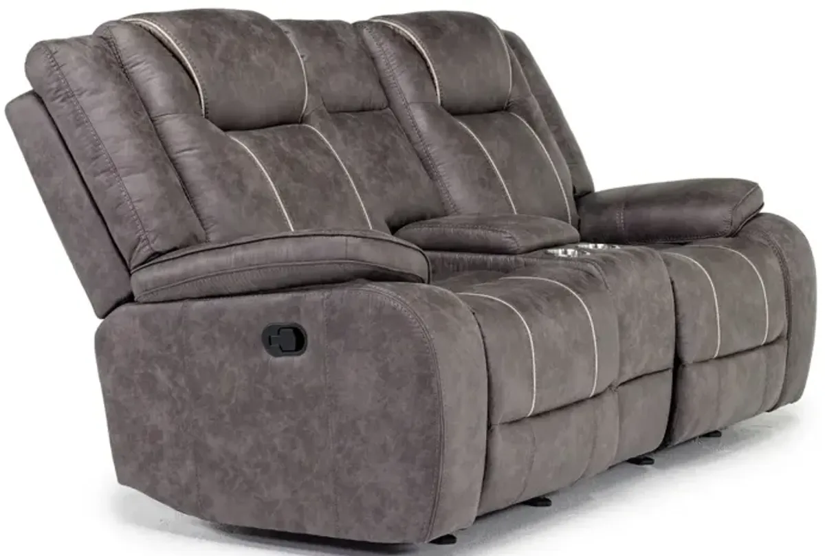 Blake Reclining Console Loveseat in Reina Mink