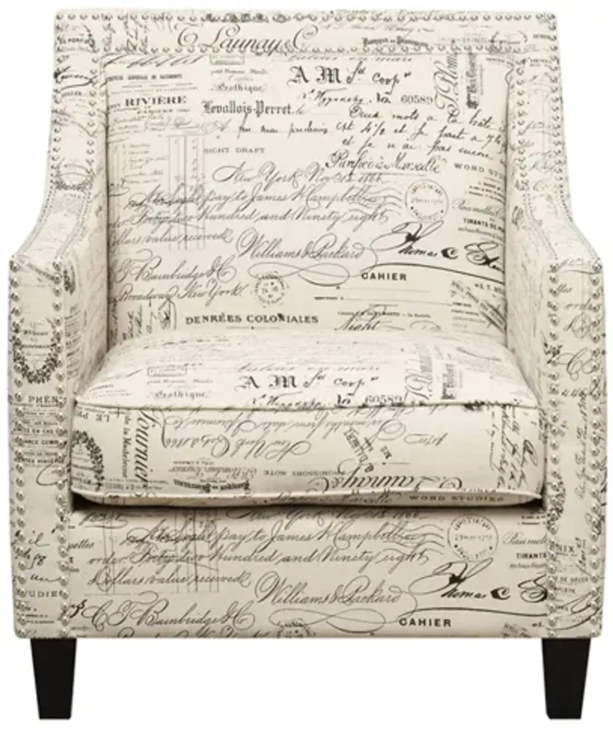 Emery Accent Chair in French Script