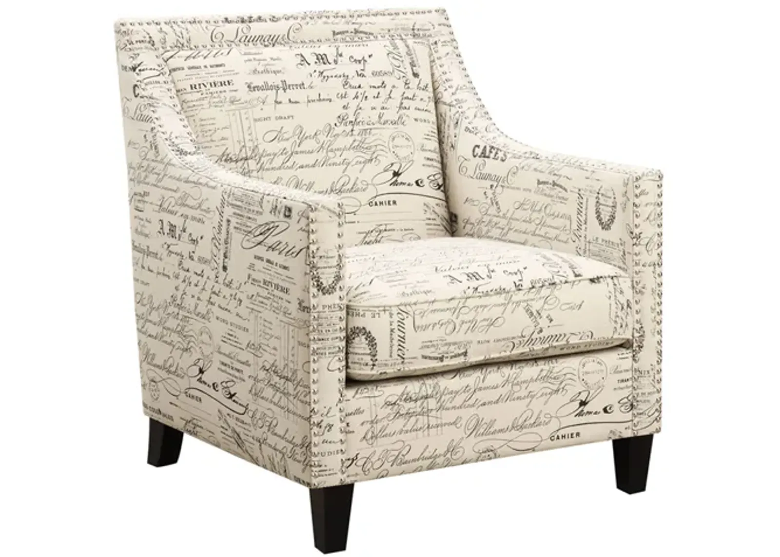 Emery Accent Chair in French Script