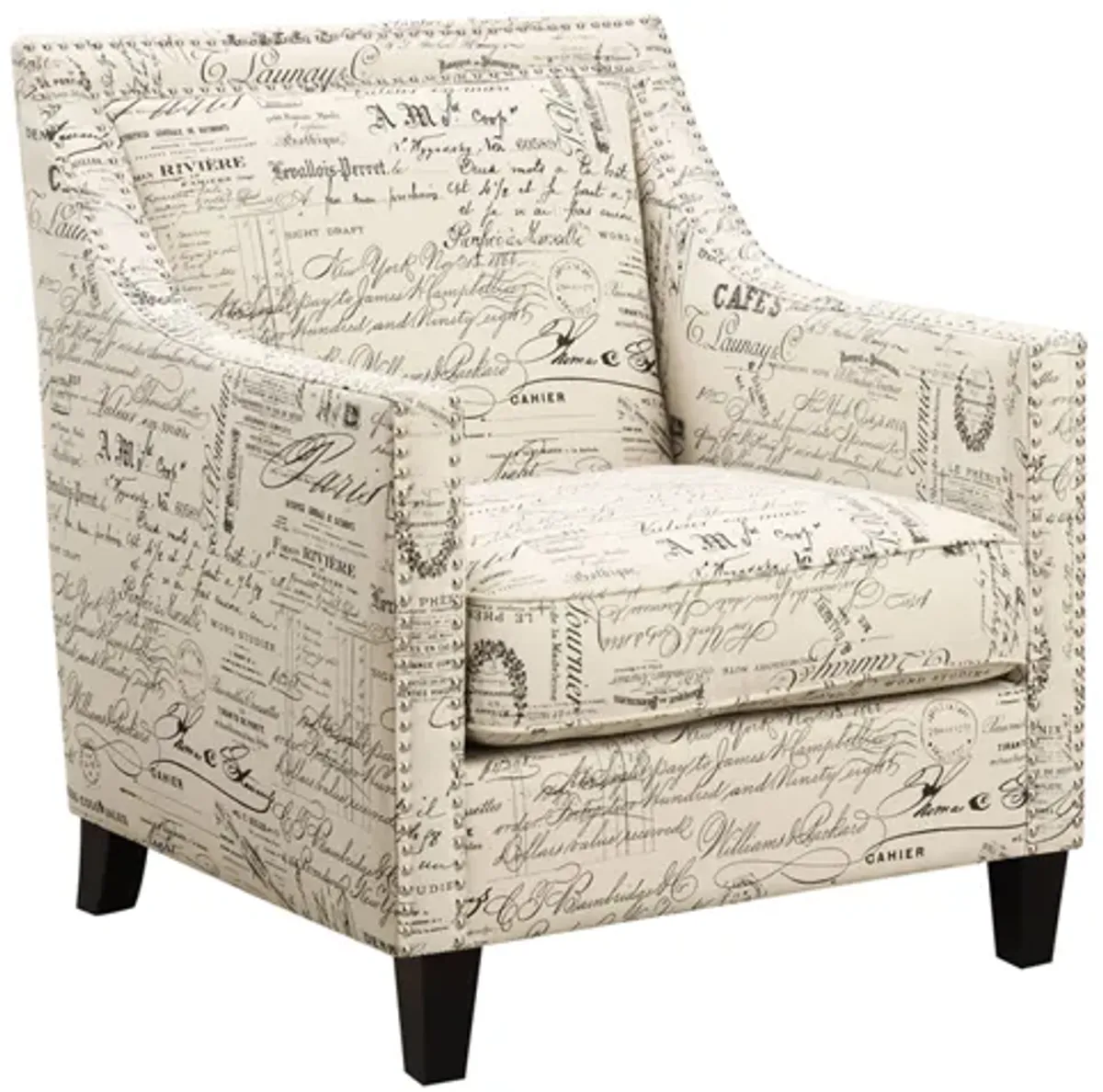 Emery Accent Chair in French Script