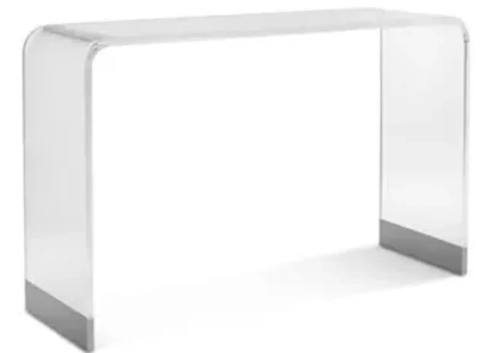 Bowie Sofa Table in Clear Acrylic/Brushed Stainless Steel