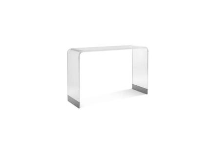 Bowie Sofa Table in Clear Acrylic/Brushed Stainless Steel