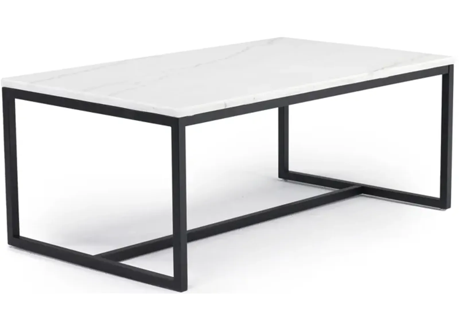 Torin Coffee Table in White Marble/Black