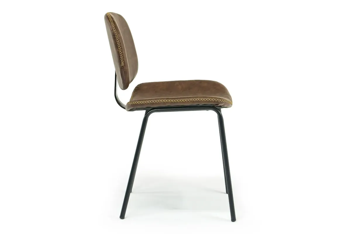 James Side Chair in Mocha Leather