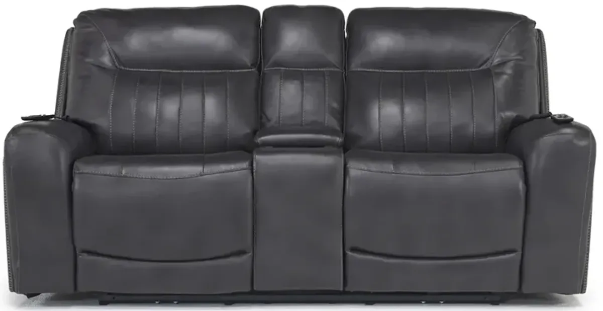 Banks 3 Power Console Loveseat in Chesapeake Charcoal