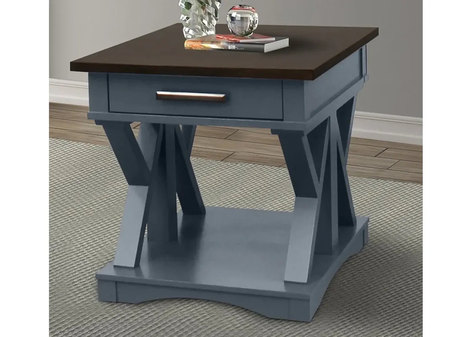 Americana End Table in Blue