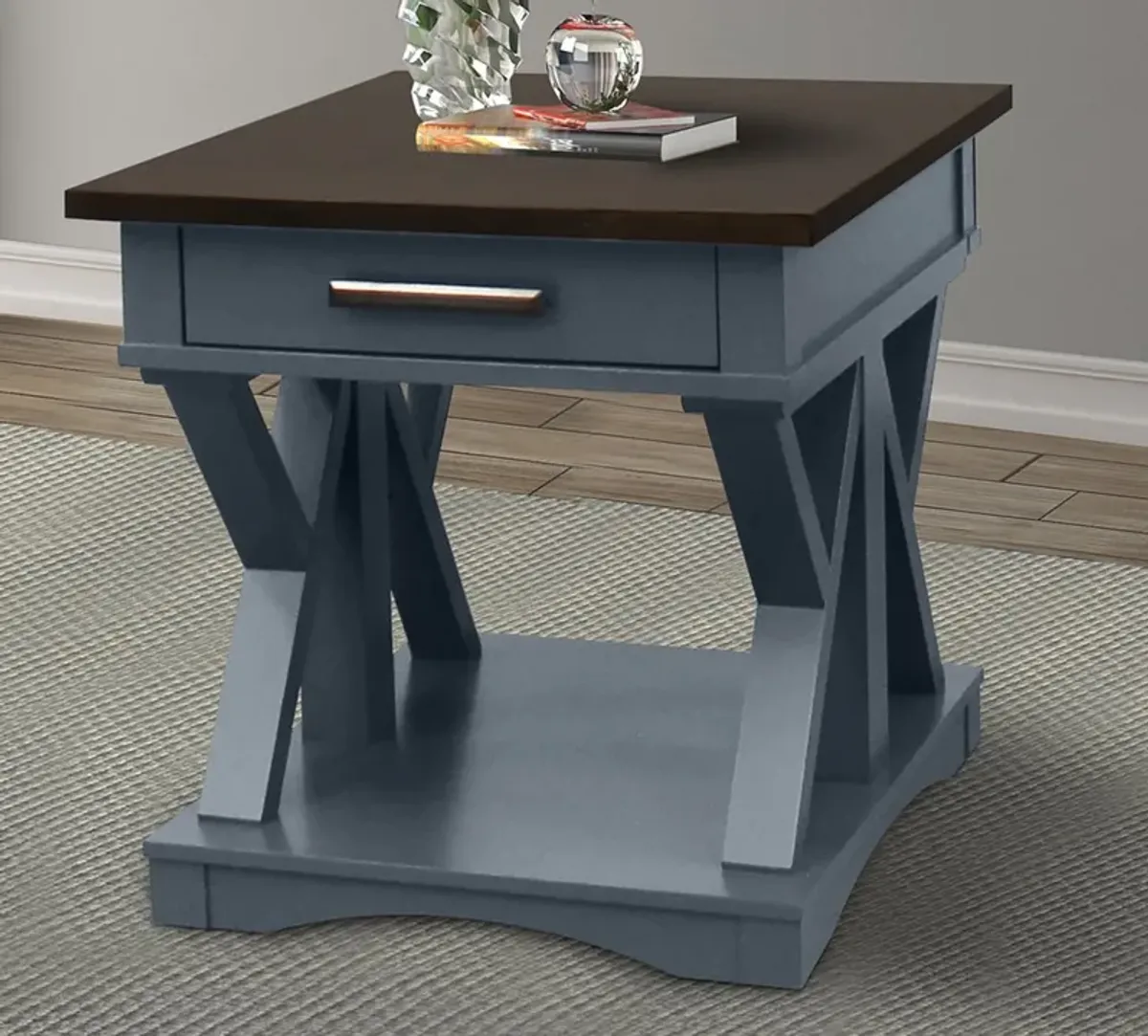 Americana End Table in Blue