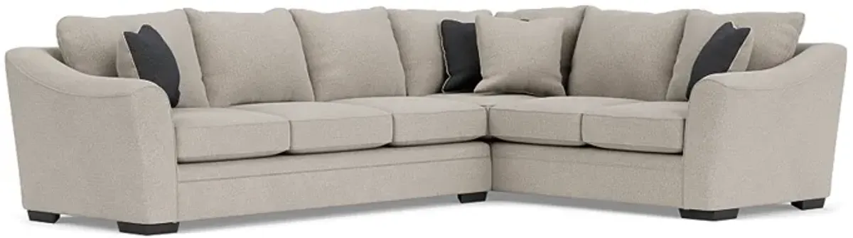 Brazil Tux Sofa Sectional in Dano Fossil, Left Facing, Gel