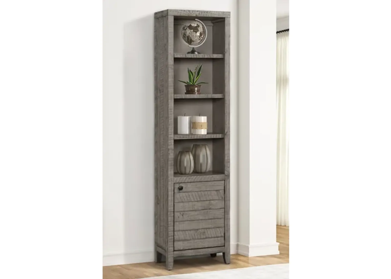 Tempe Open Top Bookcase in Gray Stone, 22 Inch