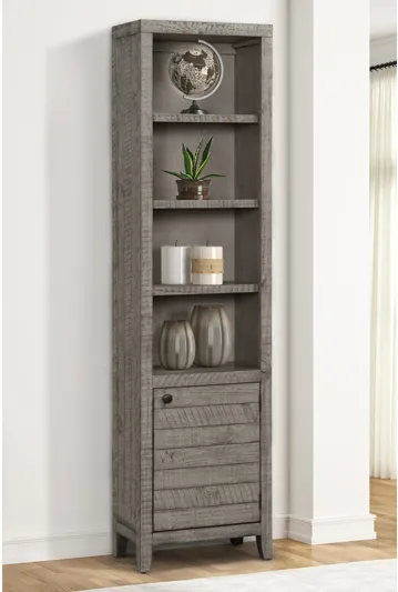 Tempe Open Top Bookcase in Gray Stone, 22 Inch