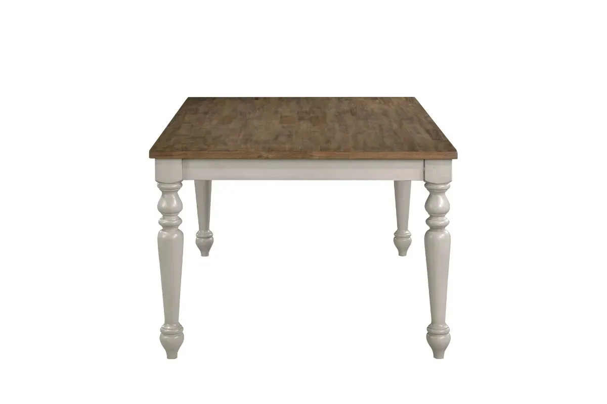 Jennifer Dining Table in White & Brown