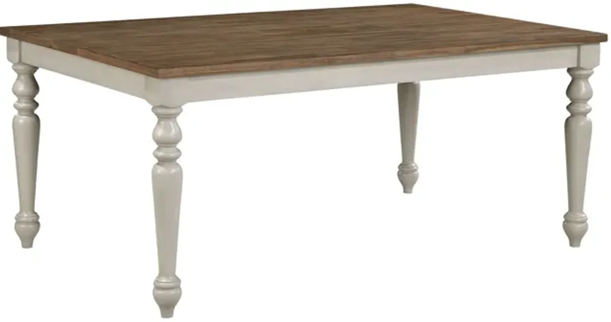 Jennifer Dining Table in White & Brown