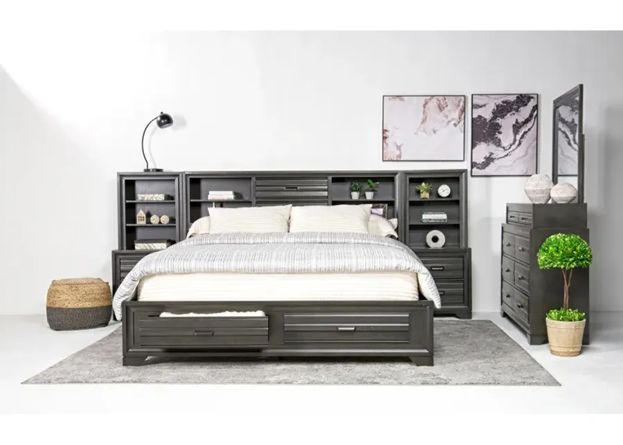 Andes Wall Bed in Charcoal, CA King