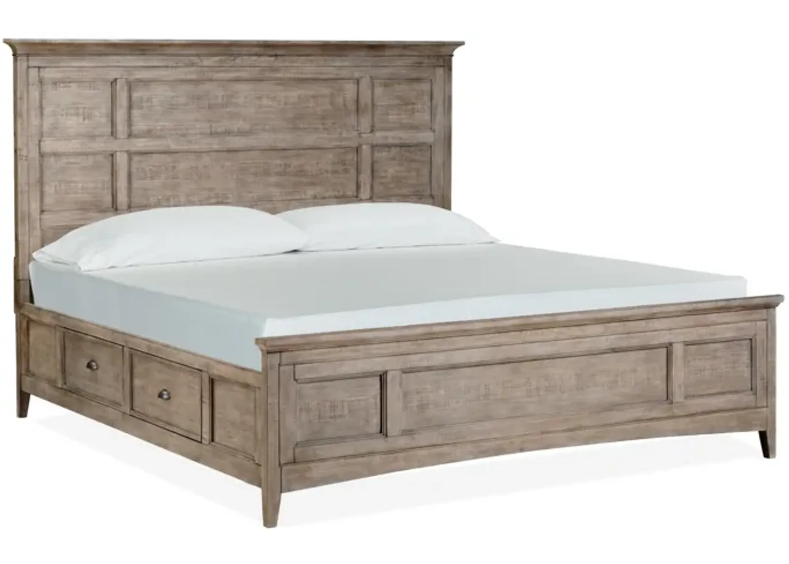 Bay Creek Panel Bed w/ Storage in Light Gray, Queen