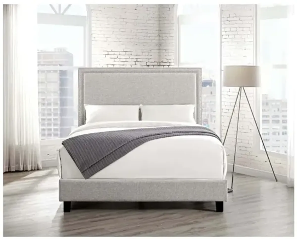 Emery Upholstered Bed in Gray, Queen