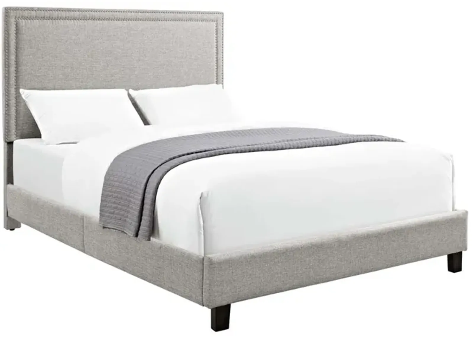 Emery Upholstered Bed in Gray, Queen