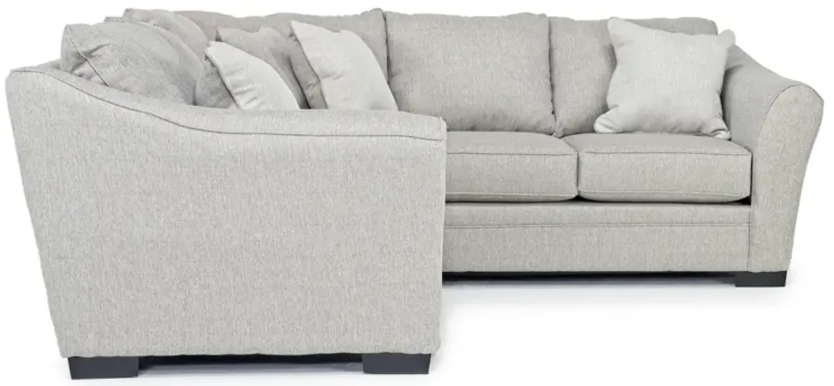 Brazil Tux Loveseat Sectional in Dano Cinder, Left Facing