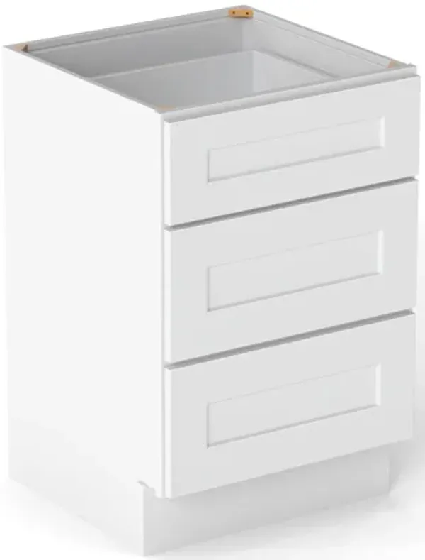Elegant Vanity Drawer Cabinet in White, 21in