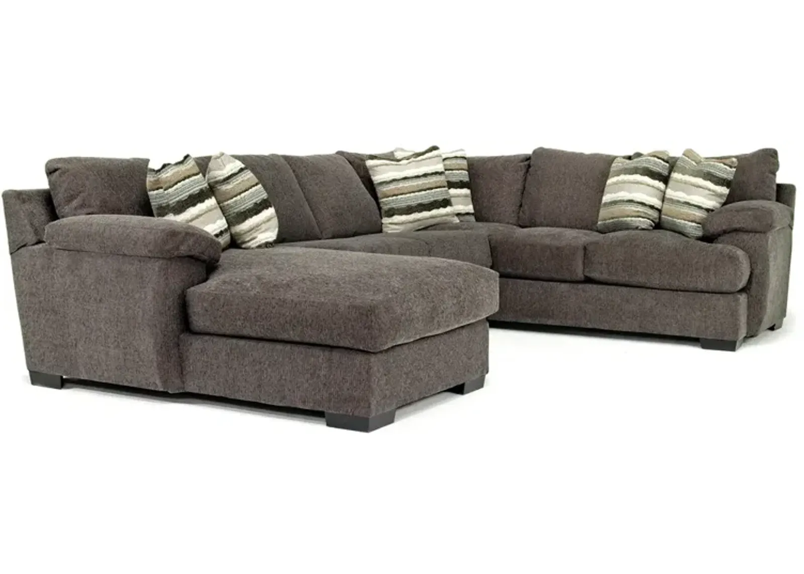 Bermuda Tux Loveseat Chaise Sectional in Victory Sterling, Left Facing