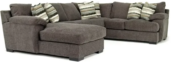 Bermuda Tux Loveseat Chaise Sectional II in Victory Sterling, Left Facing