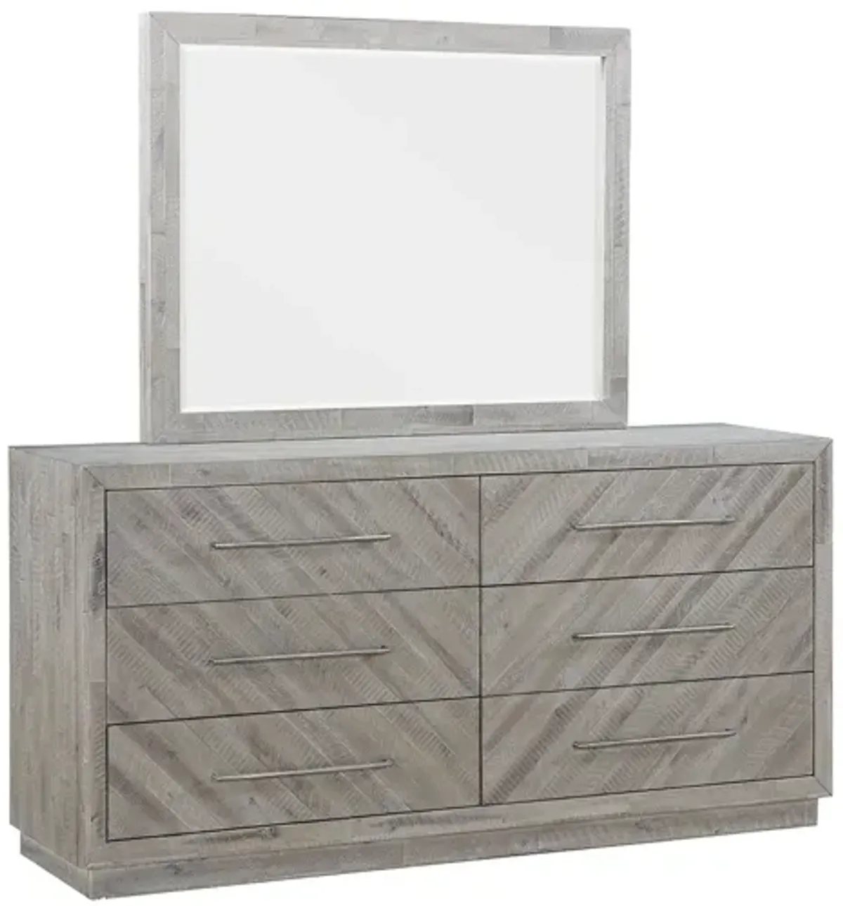 Herringbone Mirror in Gray