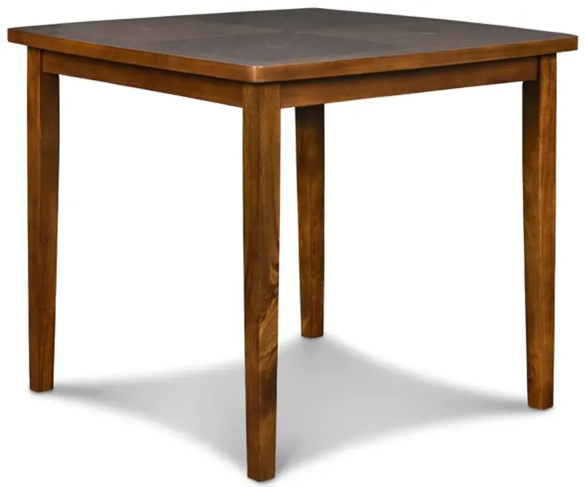 Dixon Square Counter Height Dining Table & 4 Stools in Espresso