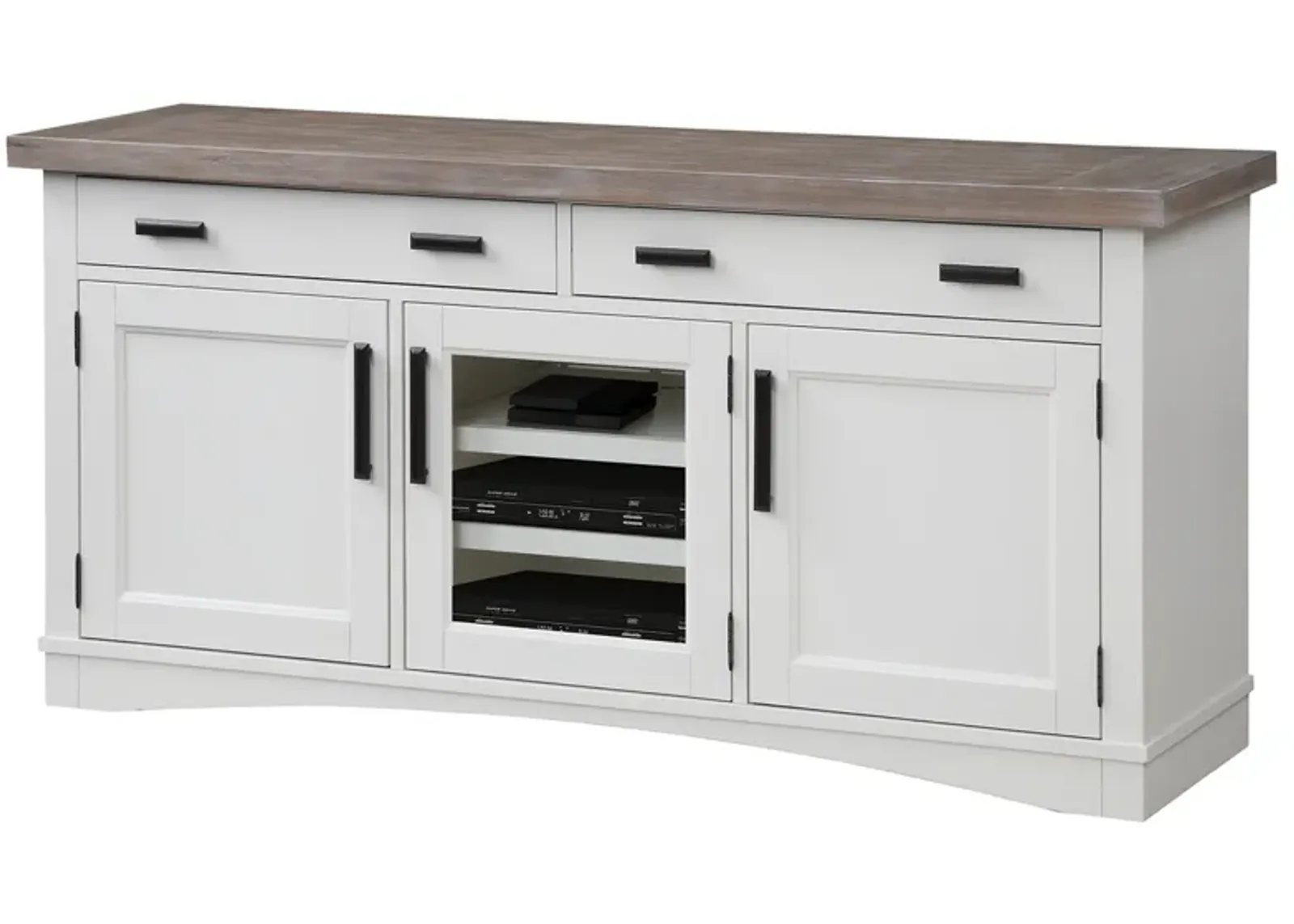 Americana Media Console in White, 63 Inch