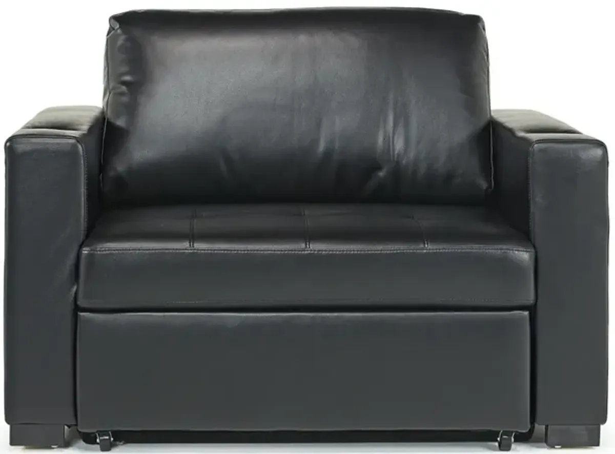 Luigi Twin Pullout Sleeper Chair in Black