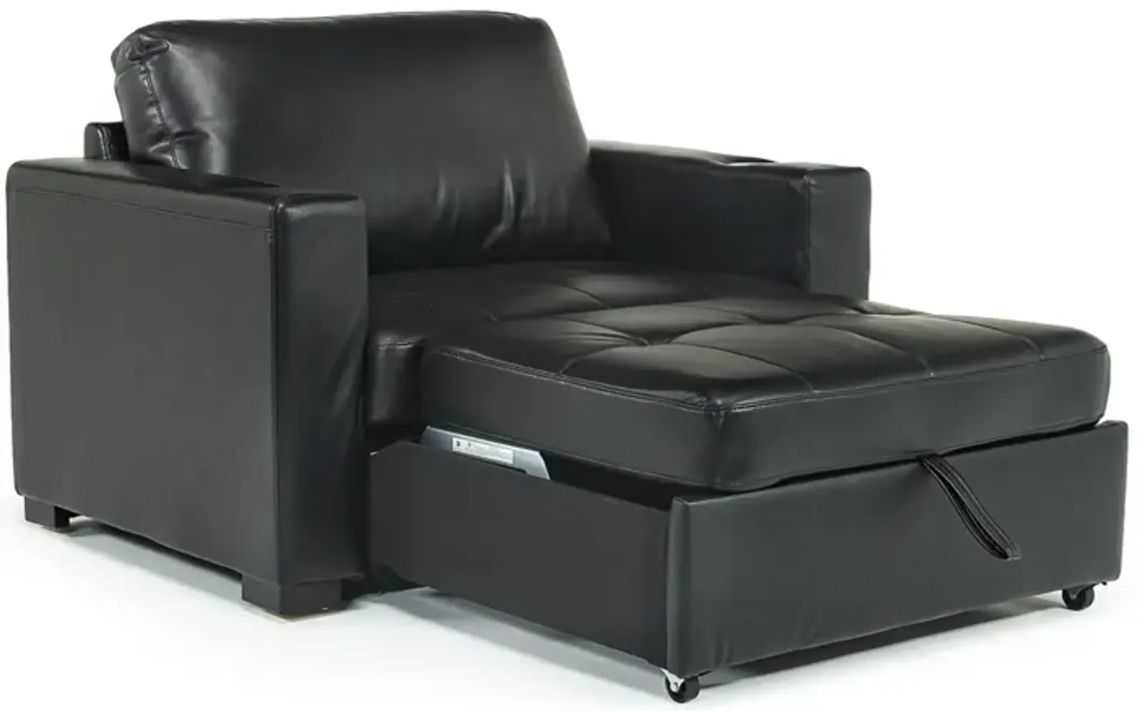 Luigi Twin Pullout Sleeper Chair in Black