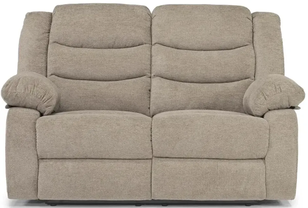 Kelsey Reclining Loveseat in Light Brown