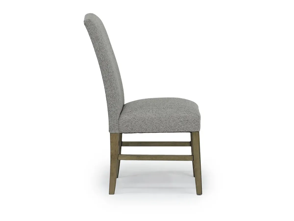 Brighton Side Chair in Light Gray/Light Brown