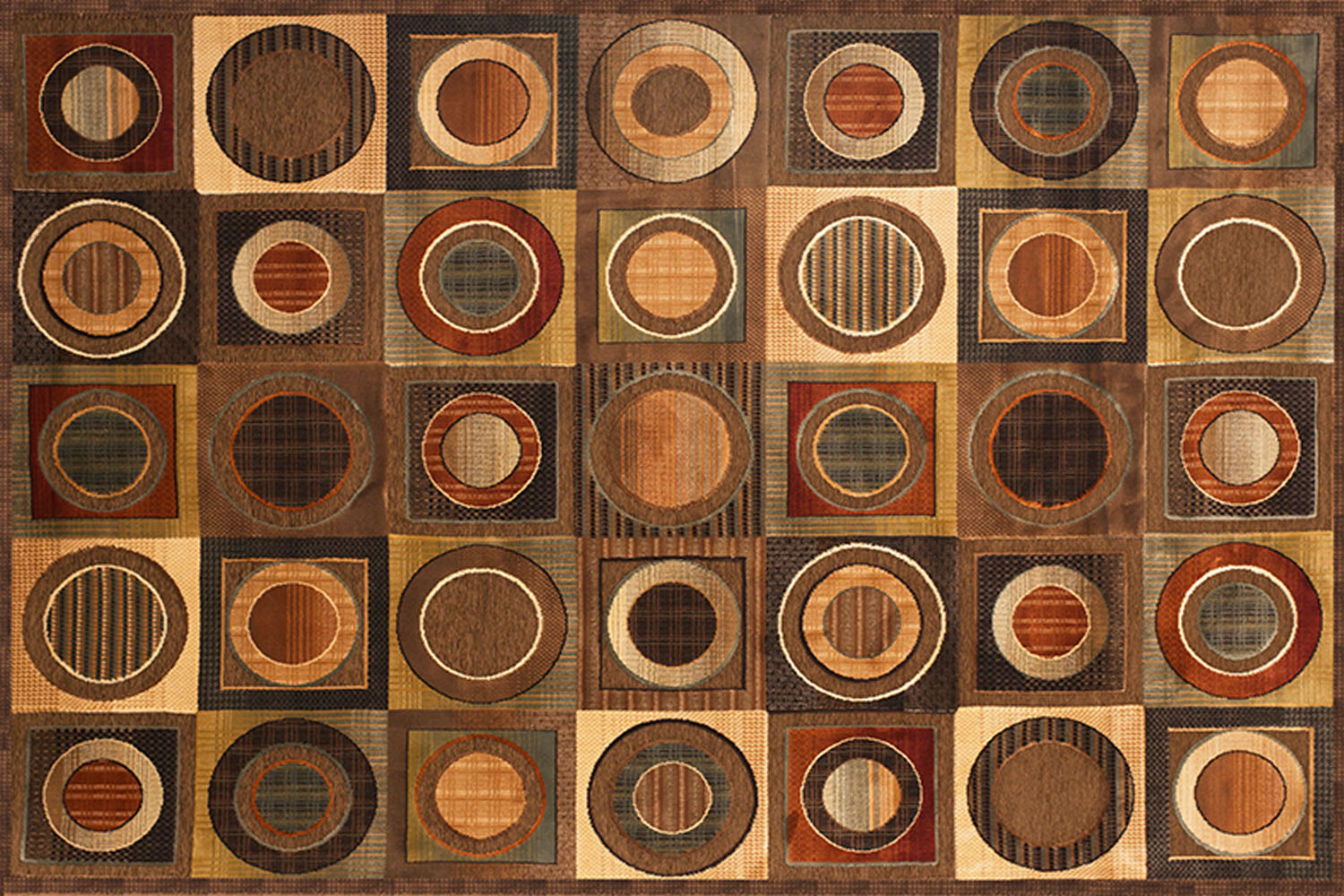 Napa Rug in Brown Circles, 5 x 8