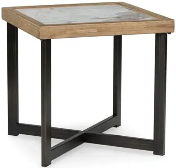 Montia End Table in Brown/Black/Gray