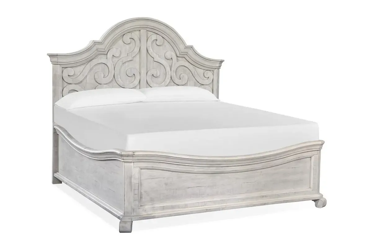Bellamy Arch Panel Bed in White, Queen