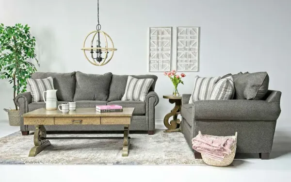 Cordoba Sofa & Loveseat in Splash Charcoal