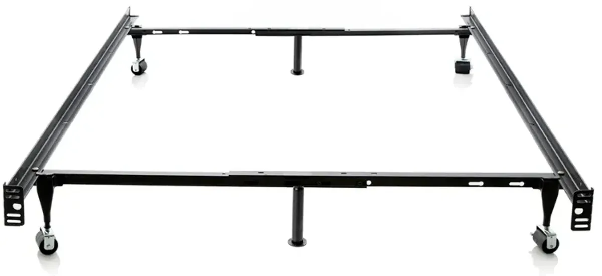 Malouf Metal Bed Frame w/ Roll Legs Flat Foundation II, Twin & Full