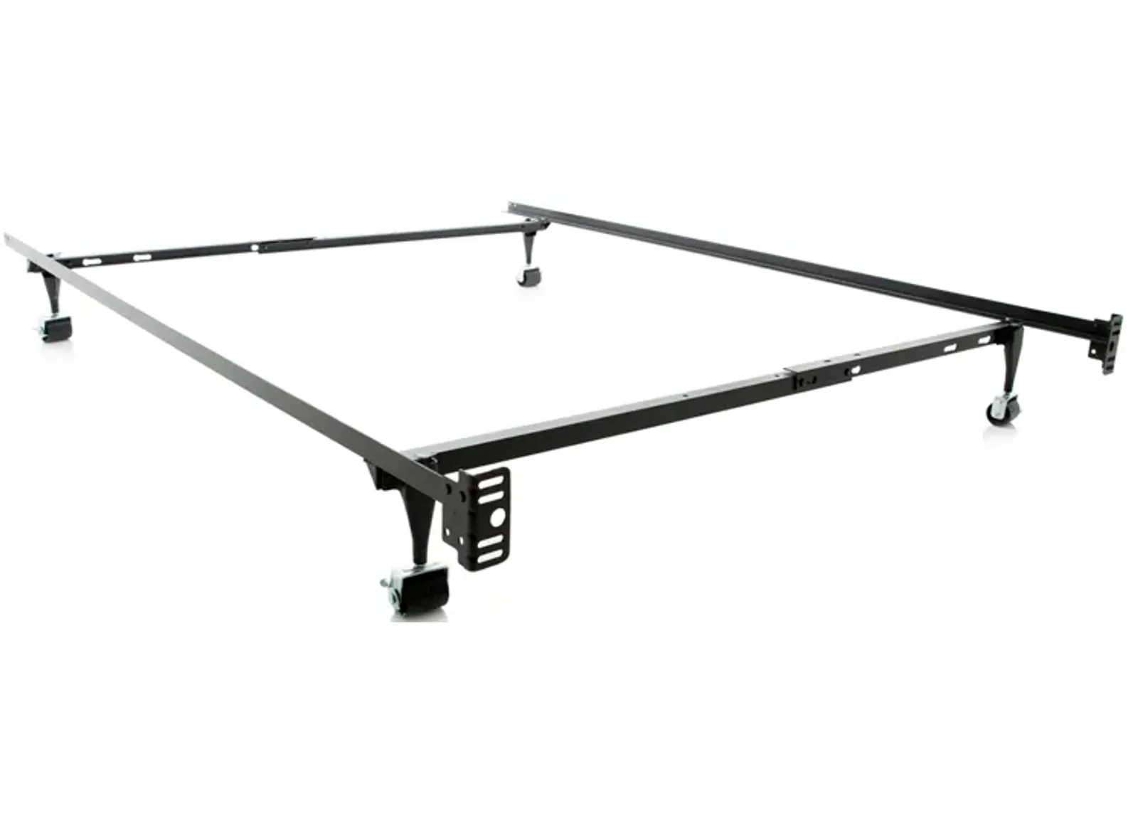 Malouf Metal Bed Frame w/ Roll Legs Flat Foundation II, Twin & Full