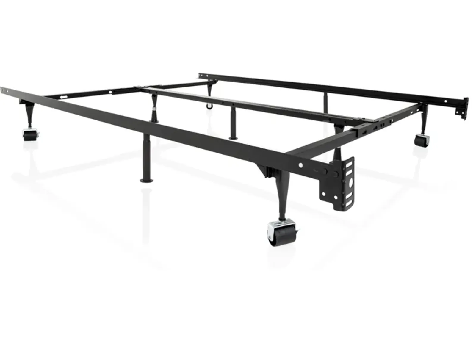 Malouf Metal Bed Frame w/ Roll Legs Flat Foundation, Universal