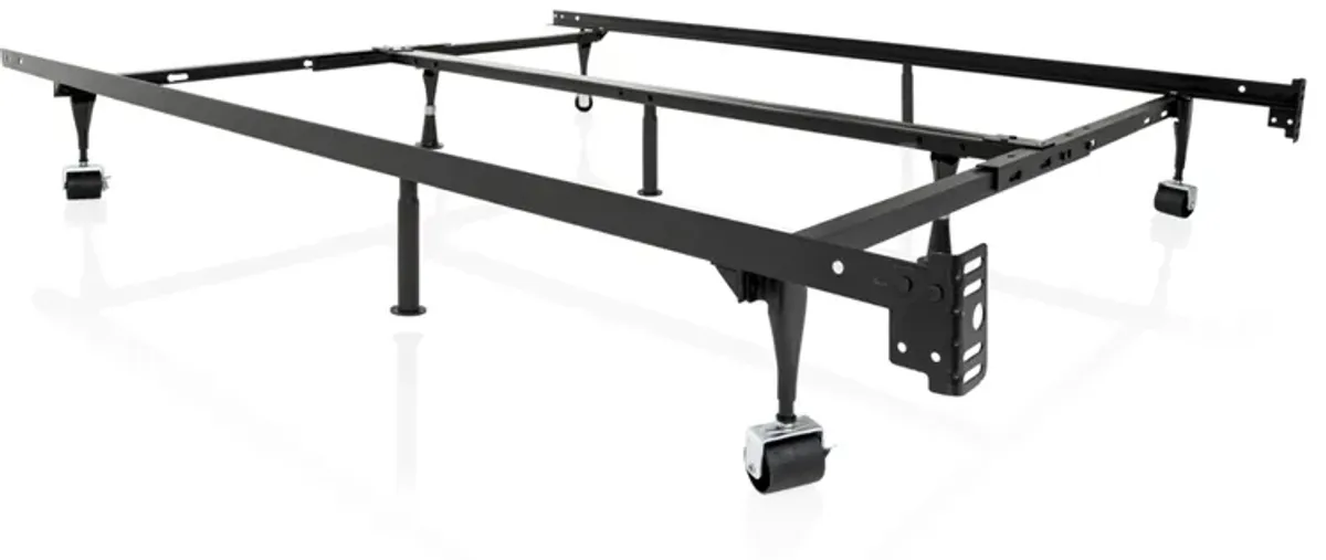 Malouf Metal Bed Frame w/ Roll Legs Flat Foundation, Universal