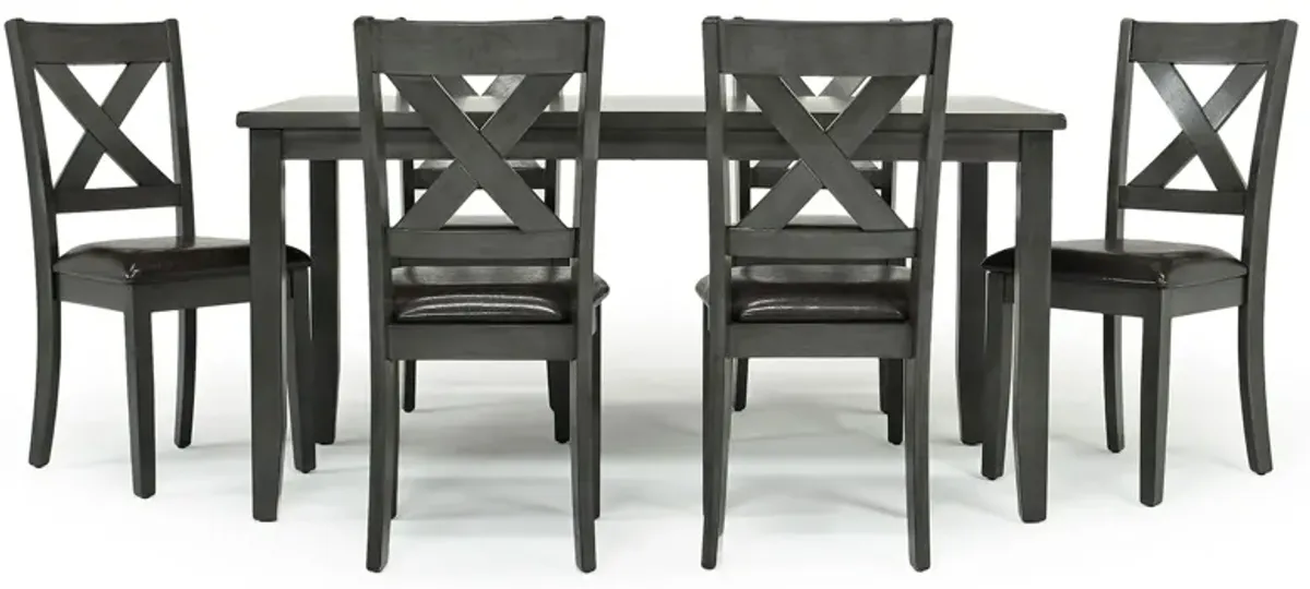 Palm Springs Dining Table & 6 Chairs in Gray