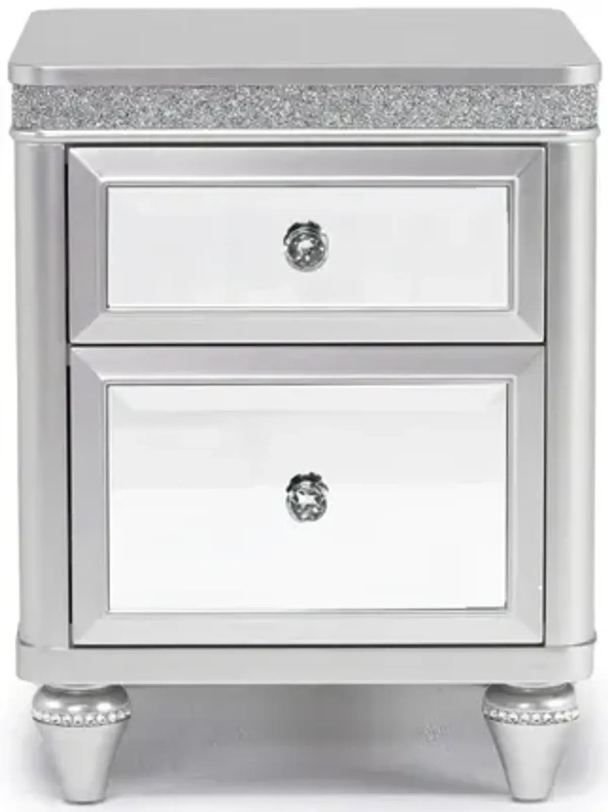 Avril Chairside Table in Silver