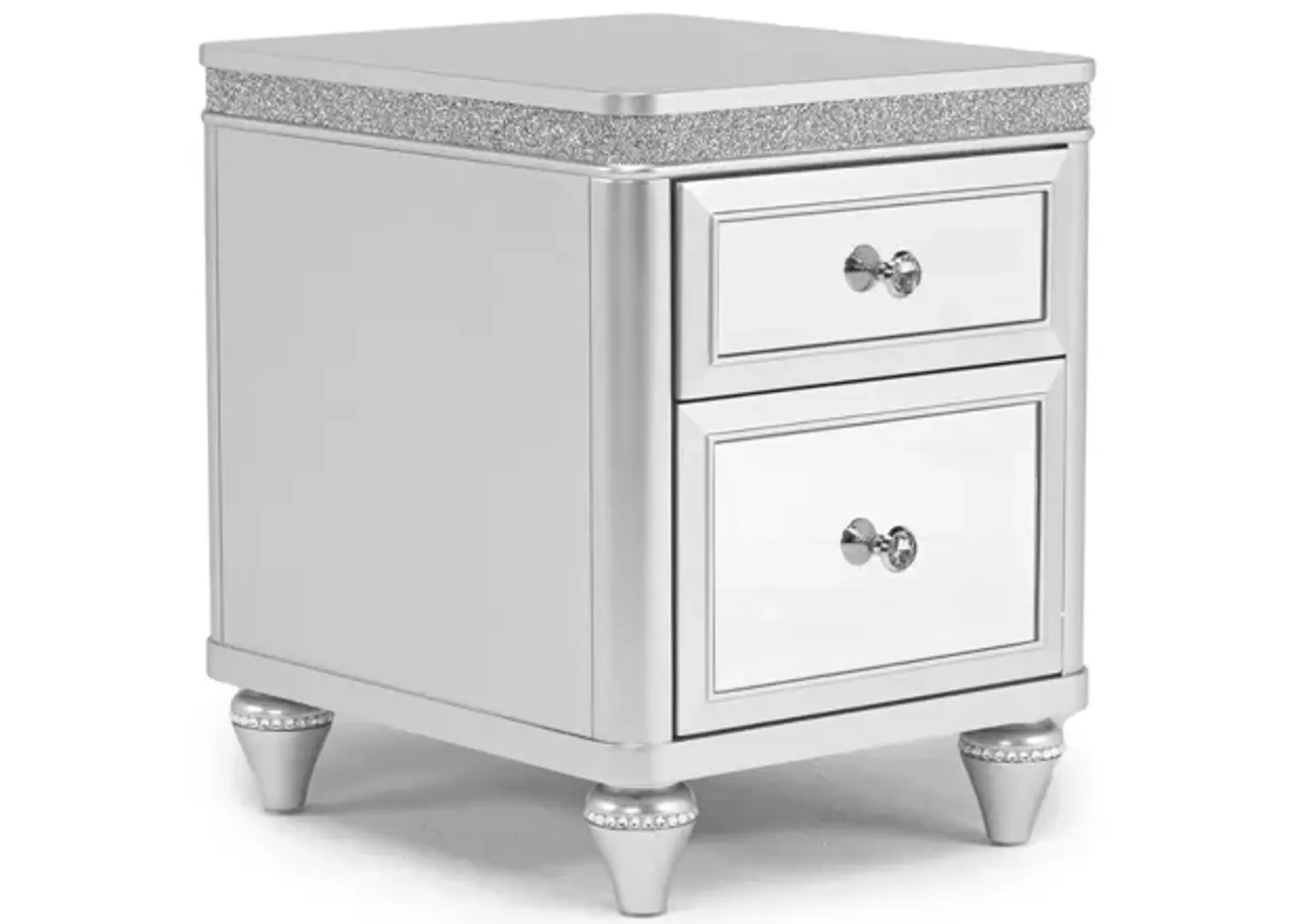 Avril Chairside Table in Silver