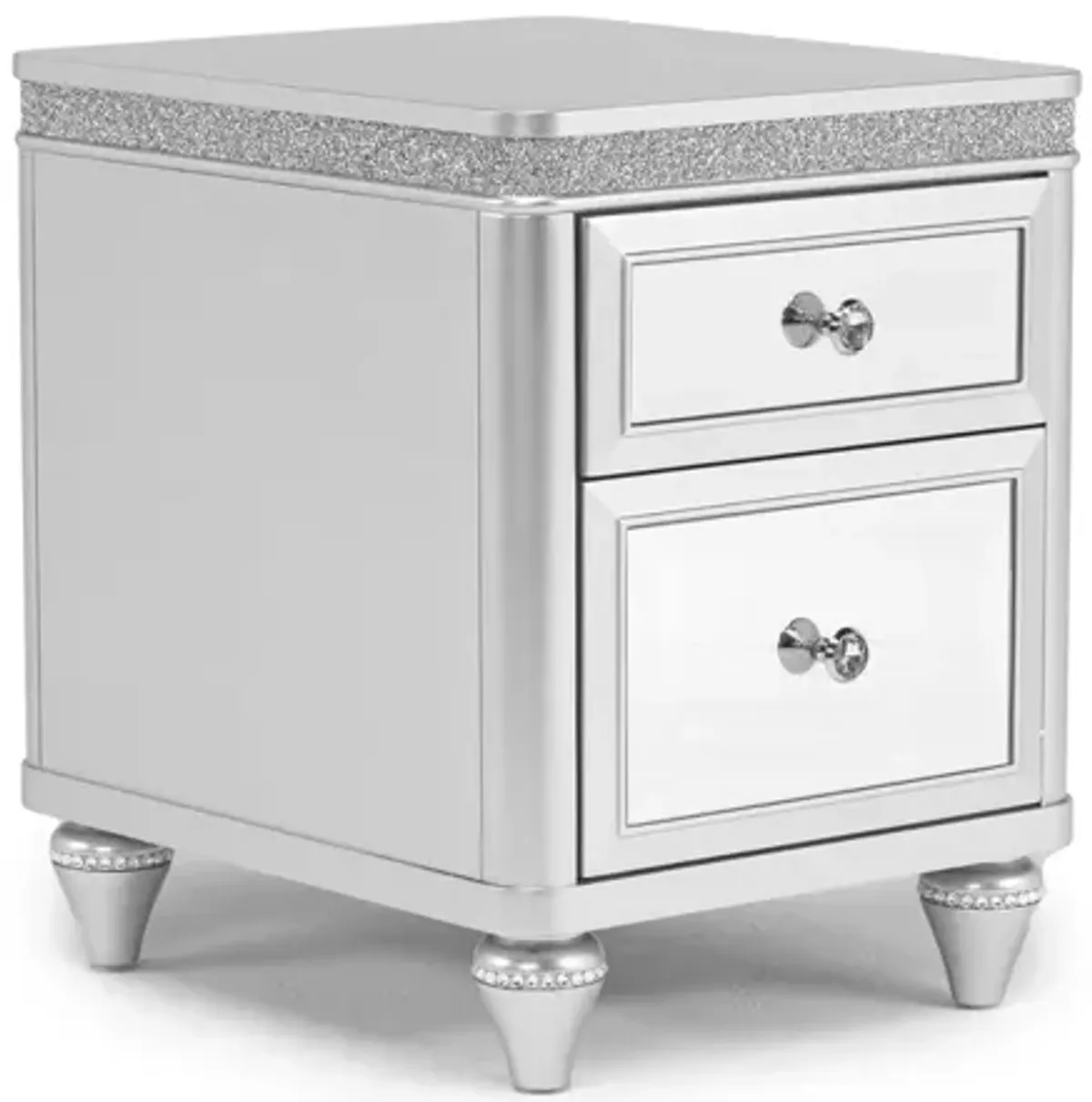 Avril Chairside Table in Silver