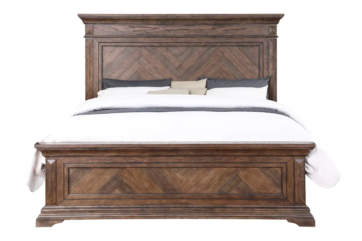 Jolie Vue Panel Bed in Brushed Walnut, CA King