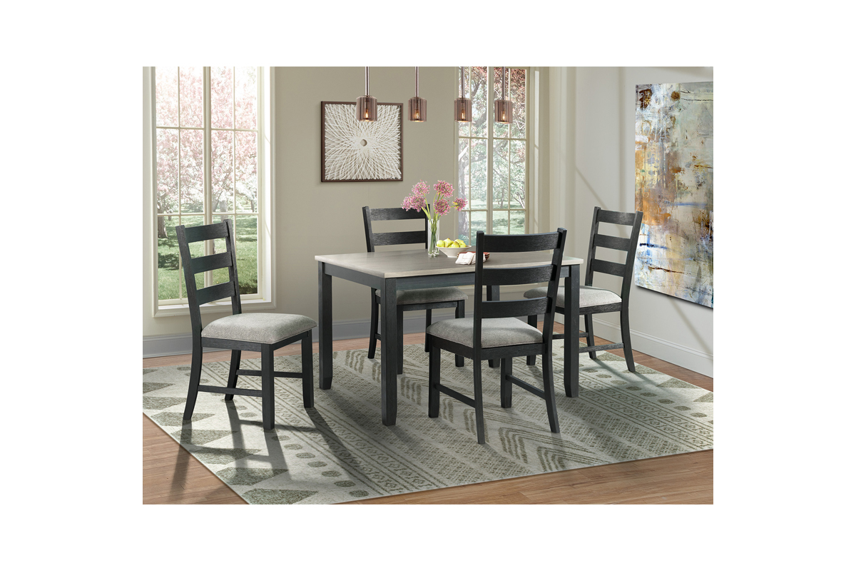 Kona Dining Table & 4 Chairs in Gray