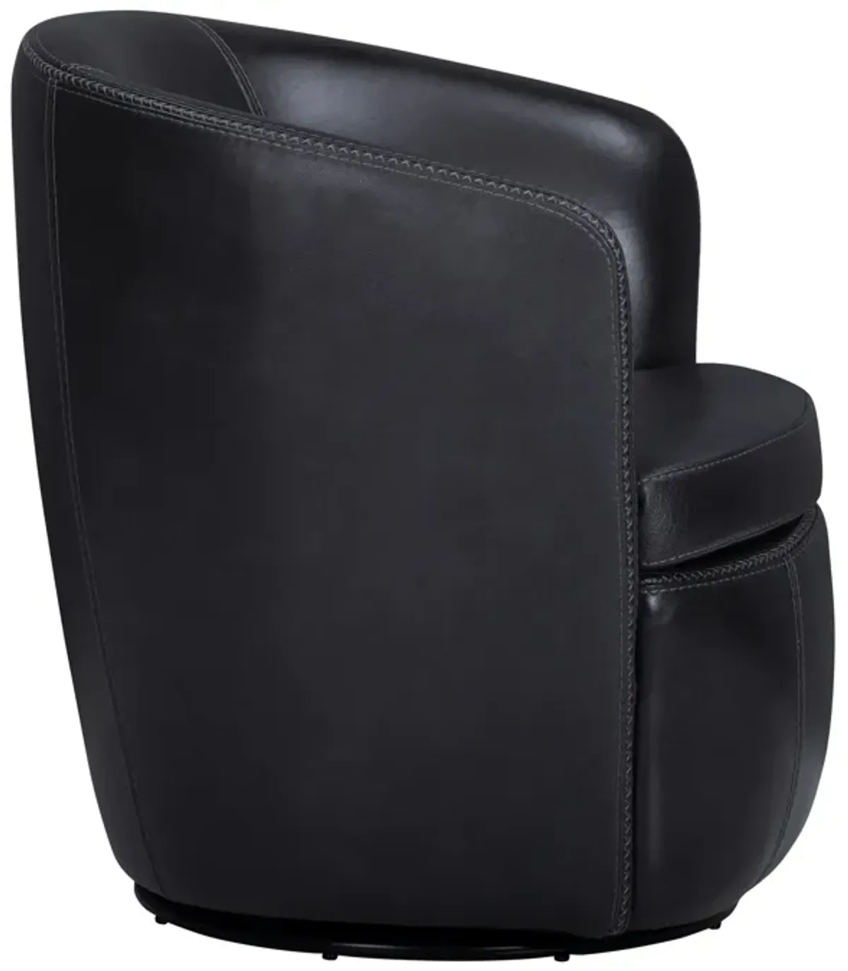 Barolo Leather Swivel Club Chair in Onyx