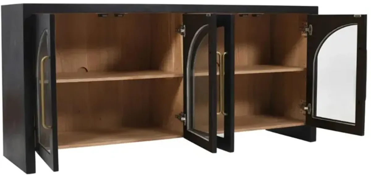 Heron Media Console In Black, 70 Inch