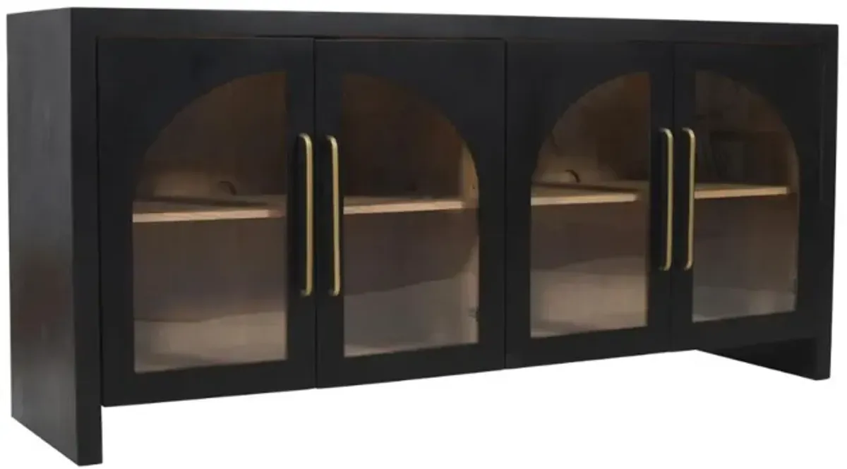 Heron Media Console In Black, 70 Inch