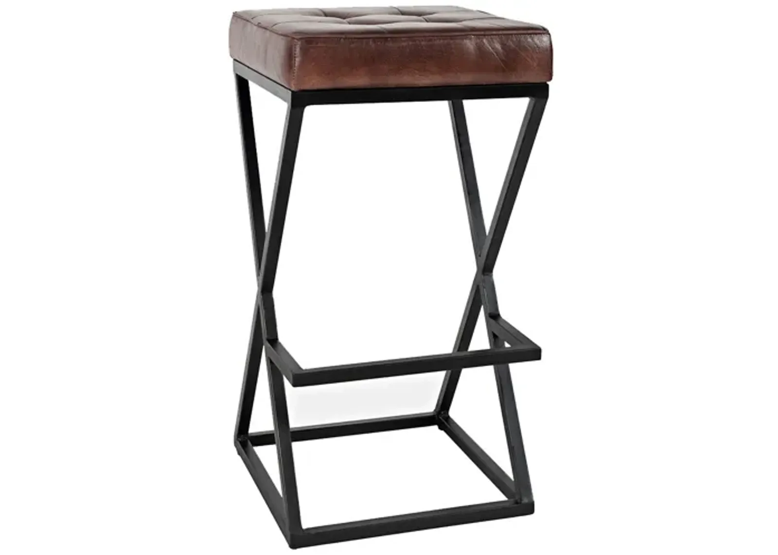 Brooks Barstool in Saddle Brown Leather