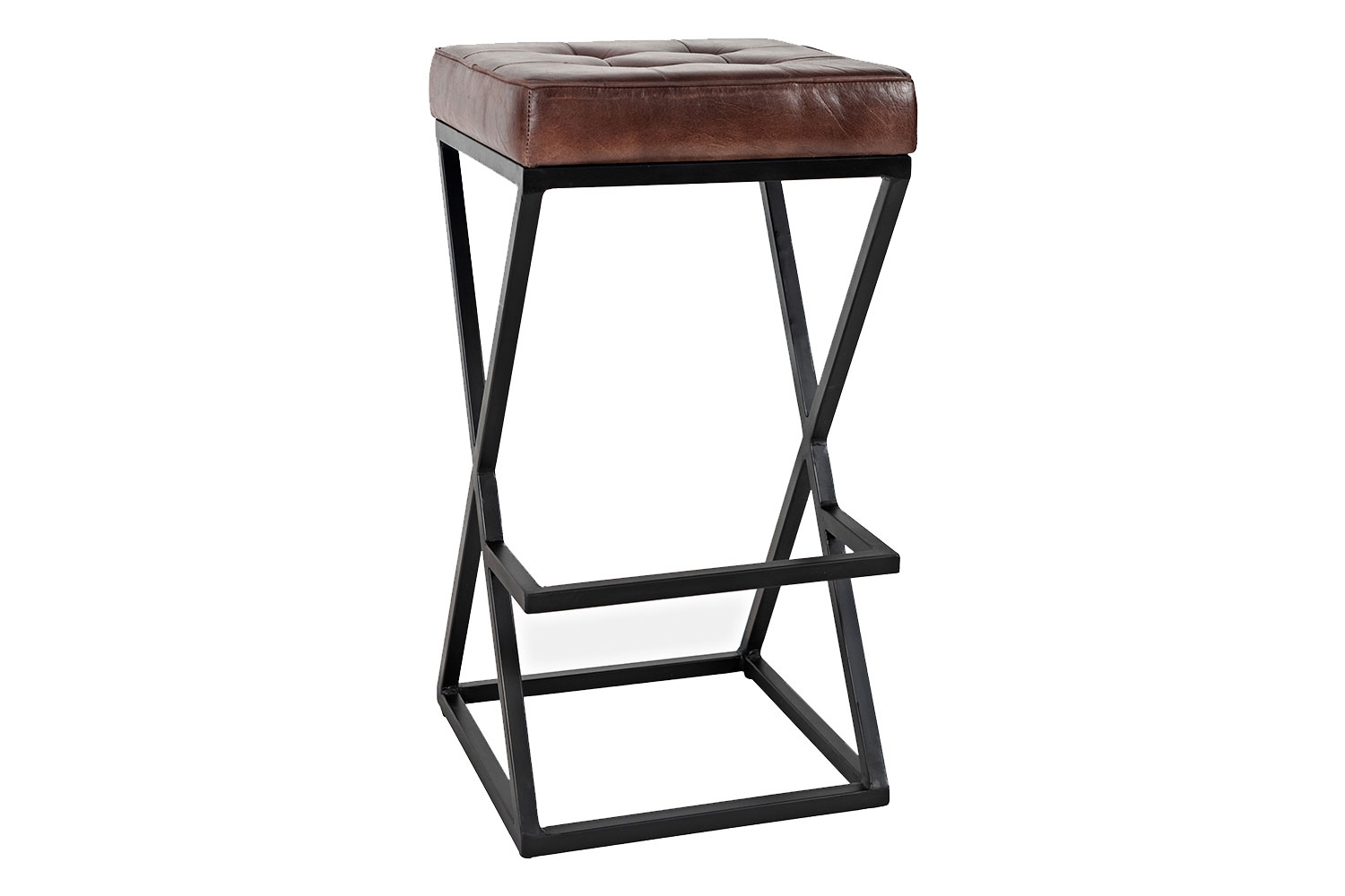 Brooks Barstool in Saddle Brown Leather